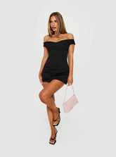 Yumiko Sweetheart Neckline Romper Black