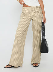 Seneca Wrap Pant Beige Stripe