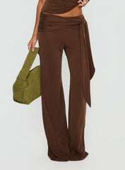 Katiana Wrap Jersey Pants Brown