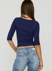 Elaia 3/4 Sleeve Top Navy