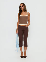 Maeka Layered Jersey Tank Top Brown / Cream