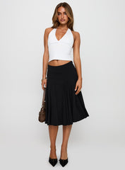 Agnette Low Rise Midi Skirt Black