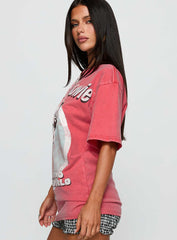 David Bowie Vintage Oversized Graphic Tee Red